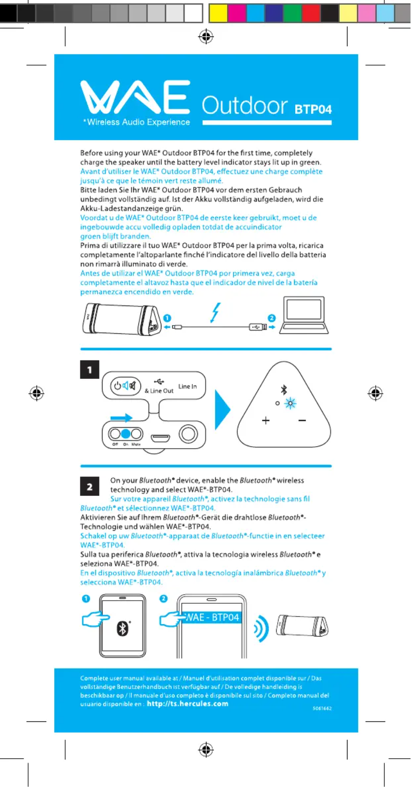 First page image of the manual for WAE BTP04