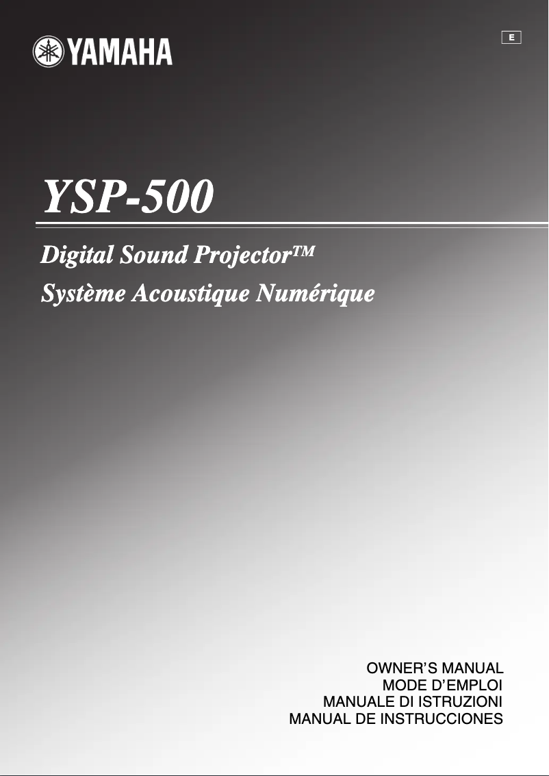 Image de la première page du manuel de l'appareil YSP-500