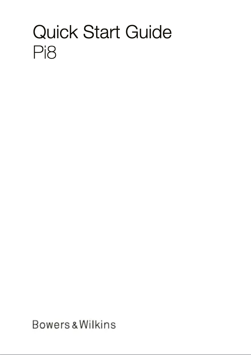 Page n°1 - Guide de démarrage rapide Bowers & Wilkins Pi8