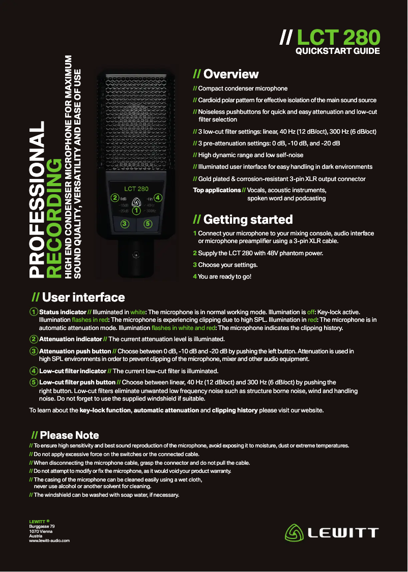 Imagen de la primera página del manual del dispositivo LCT 280