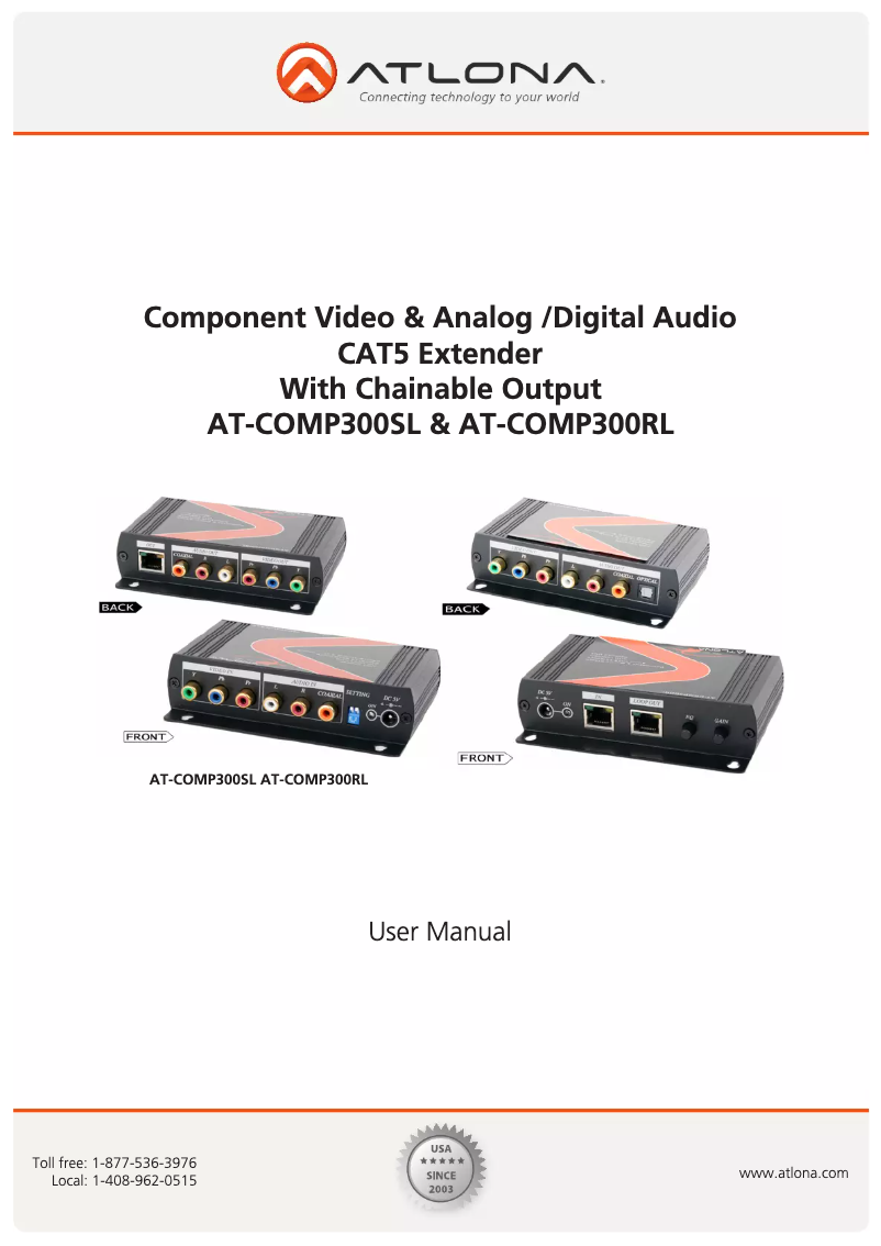 Page n°1 - Manuel utilisateur Atlona AT-COMP300SL