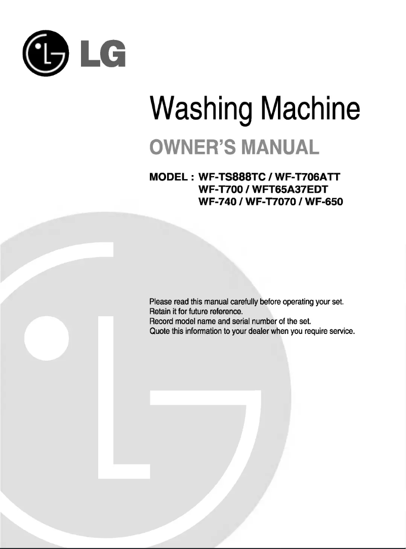 Page n°1 - Manuel utilisateur LG WF-650
