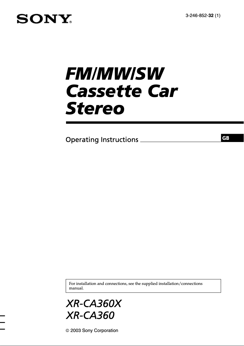 Página 1 del manual Manual de usuario Sony XR-CA360