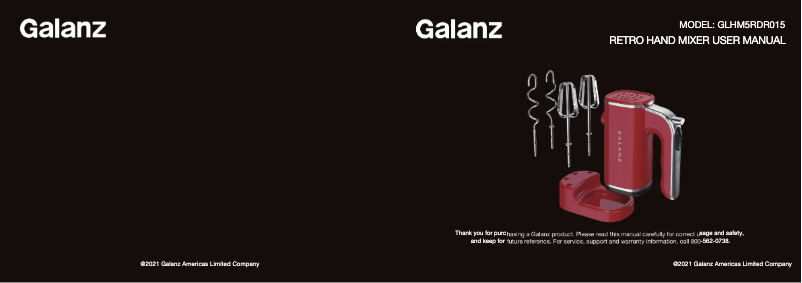 Page 1 de la notice Manuel utilisateur Galanz GLHM5RDR015