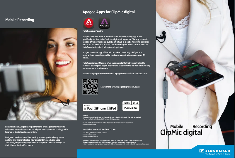 Page 1 de la notice Brochure Sennheiser ClipMic Digital