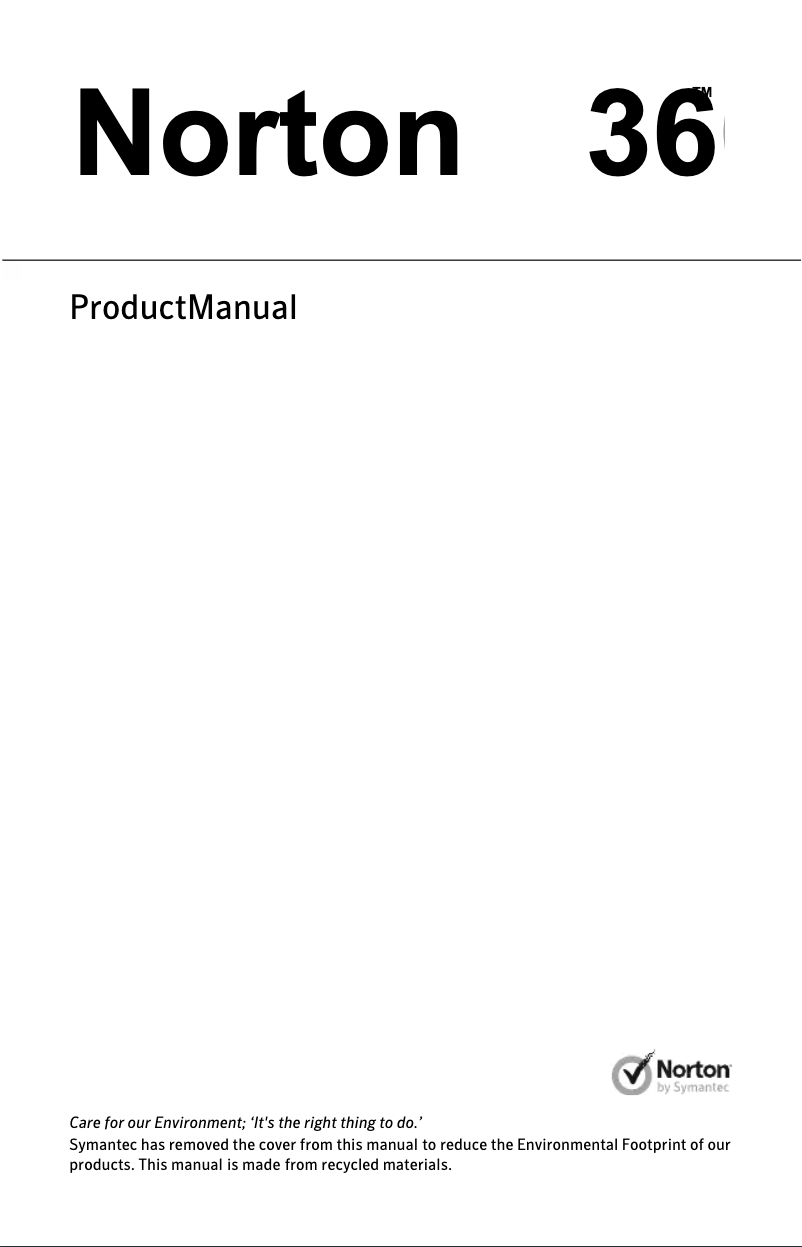 Page n°1 - Manuel utilisateur Symantec Norton 360 (2013)