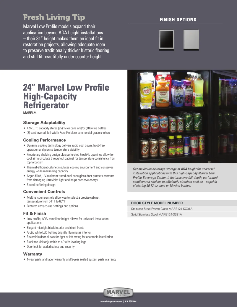 Page 1 de la notice Guide d'installation Marvel MARE124SG31A