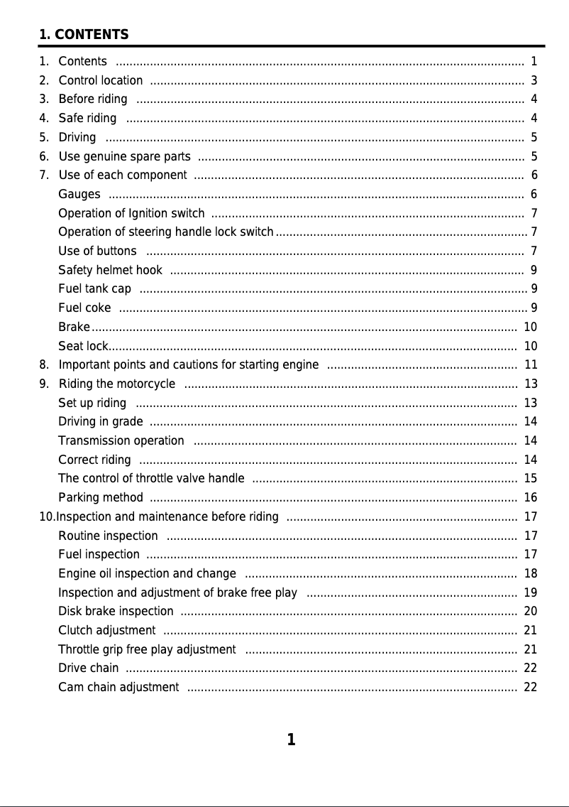 Page 1 de la notice Manuel utilisateur SYM Magic 110RR