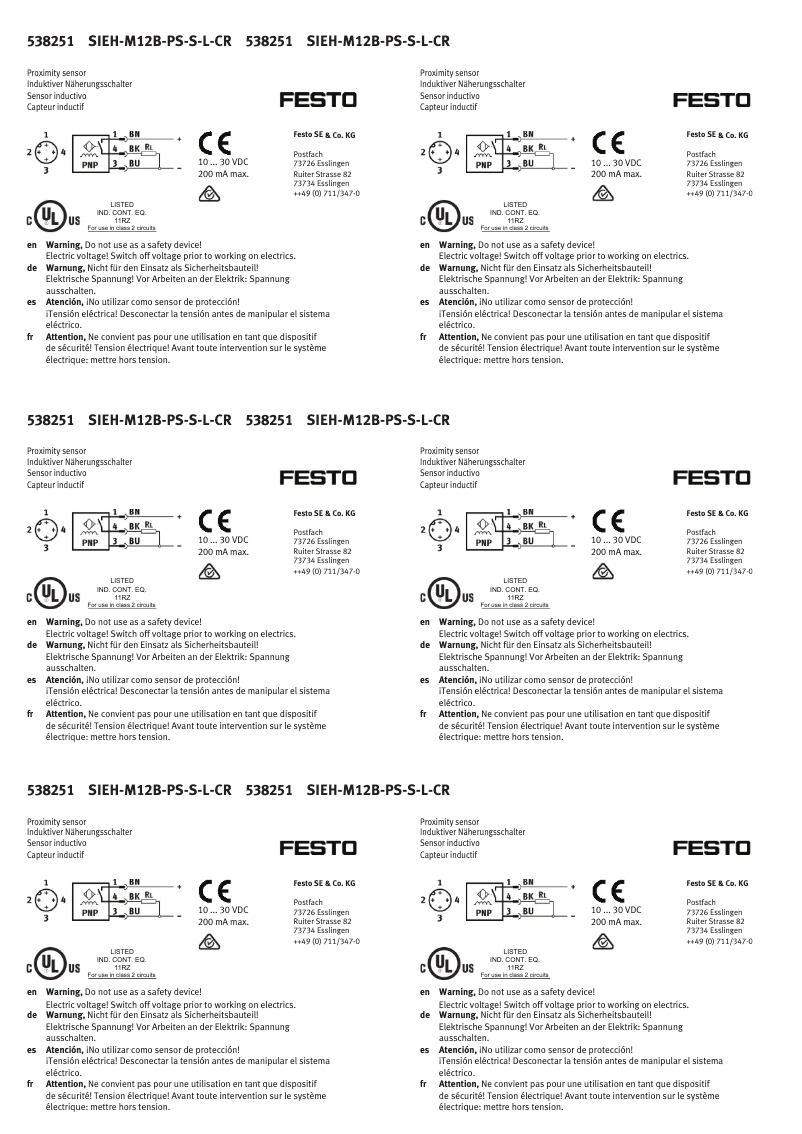Image de la première page du manuel de l'appareil SIEH-M12B-PS-S-L-CR