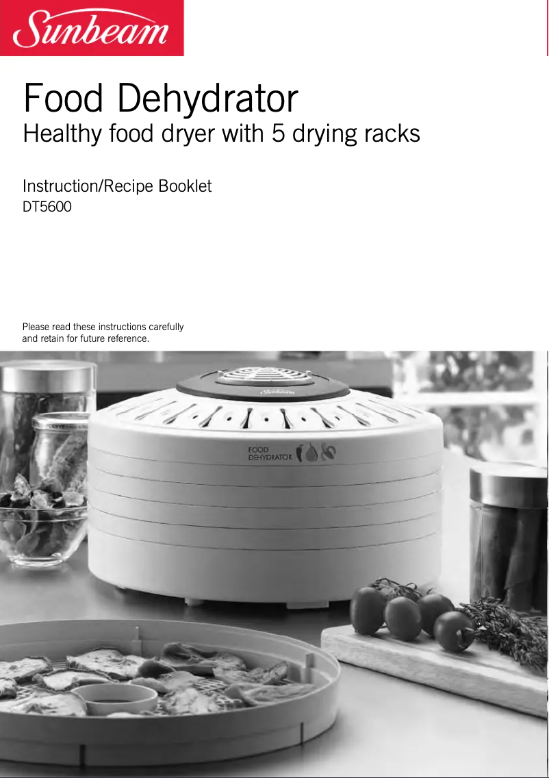 Page 1 de la notice Manuel utilisateur Sunbeam Food Dehydrator DT5600
