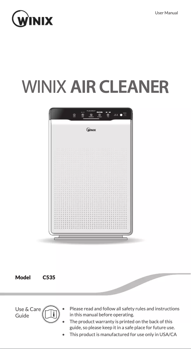 Page n°1 - Manuel utilisateur Winix C535