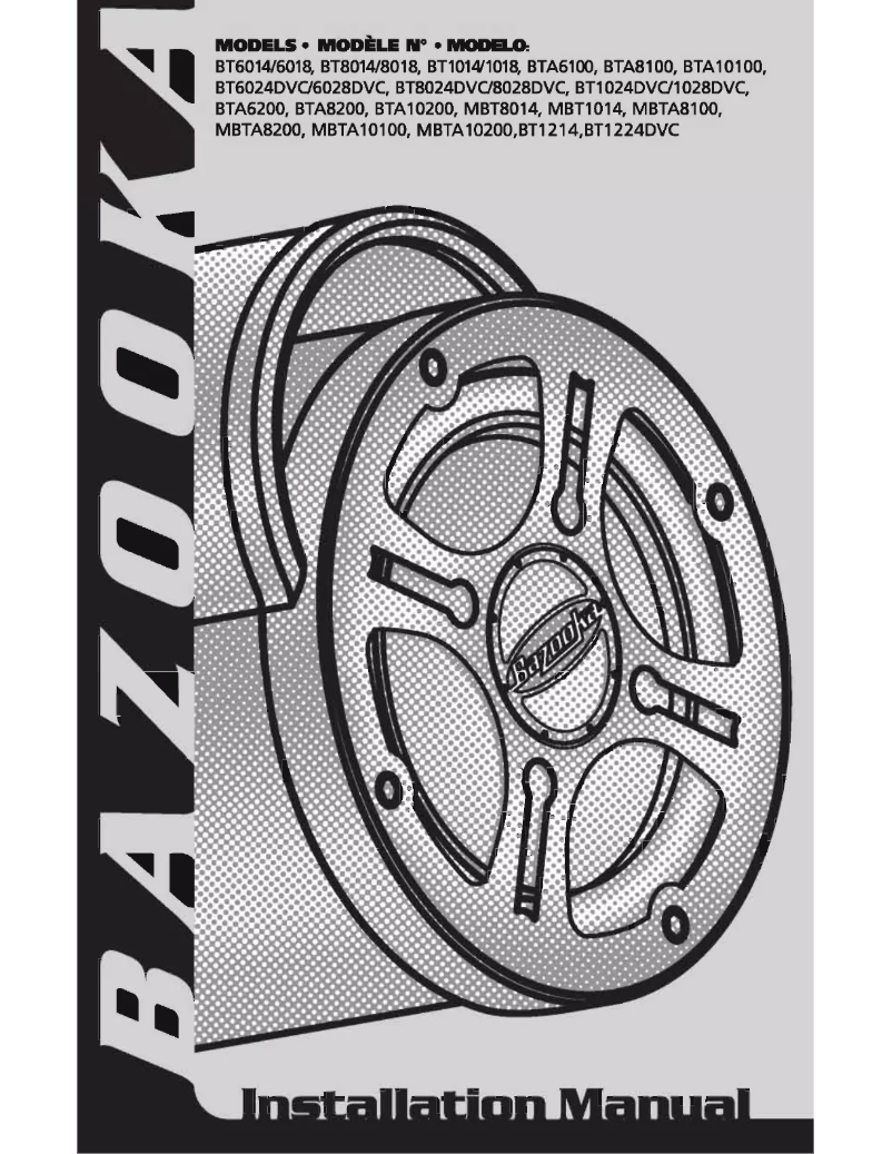 Page 1 de la notice Manuel utilisateur Bazooka BT8028DVC