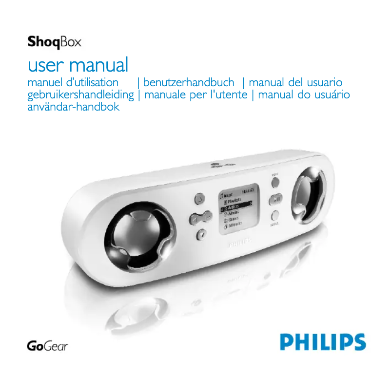 Image de la première page du manuel de l'appareil GoGear PSS115