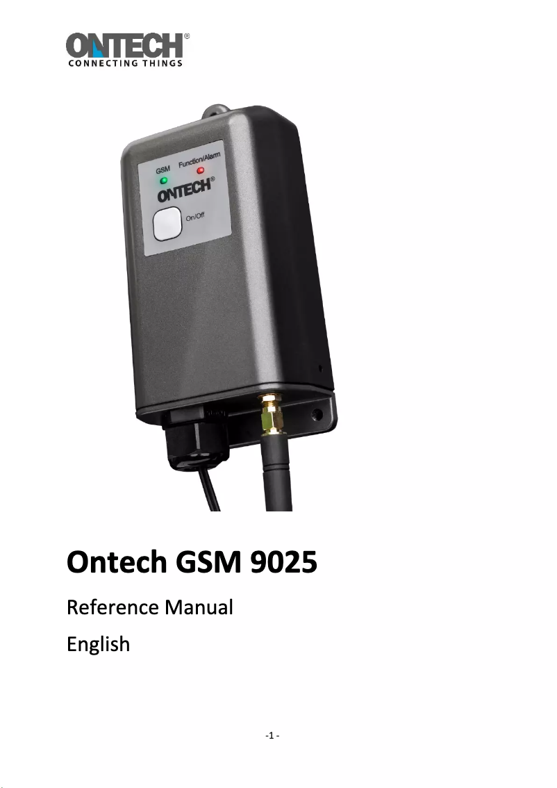 Page n°1 - Manuel utilisateur Ontech GSM 9025