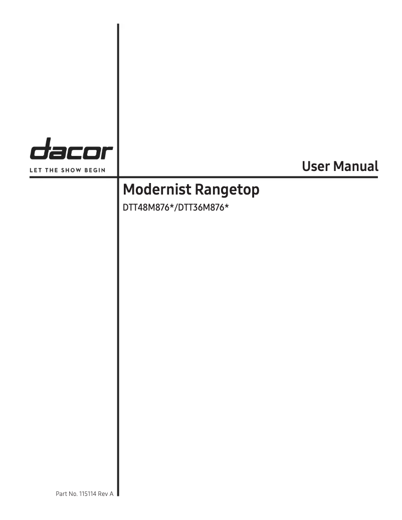 Page n°1 - Manuel utilisateur Dacor DTT36M876HS