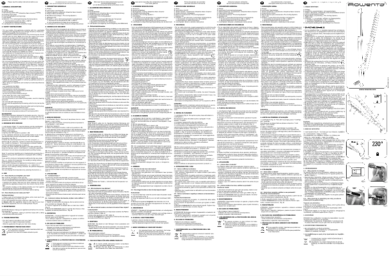 Image de la première page du manuel de l'appareil SF6150 Liss and Curl Pro