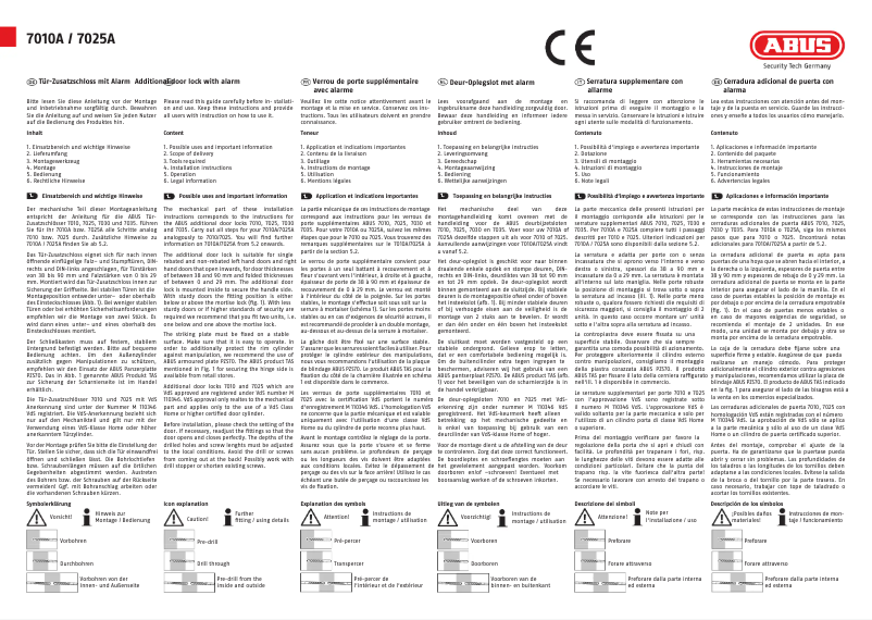 Page n°1 - Instructions / montage Abus 7010A