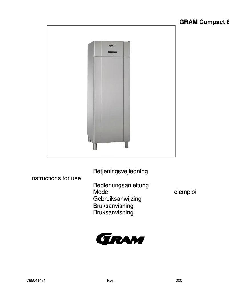 Page n°1 - Manuel utilisateur Gram Compact 610