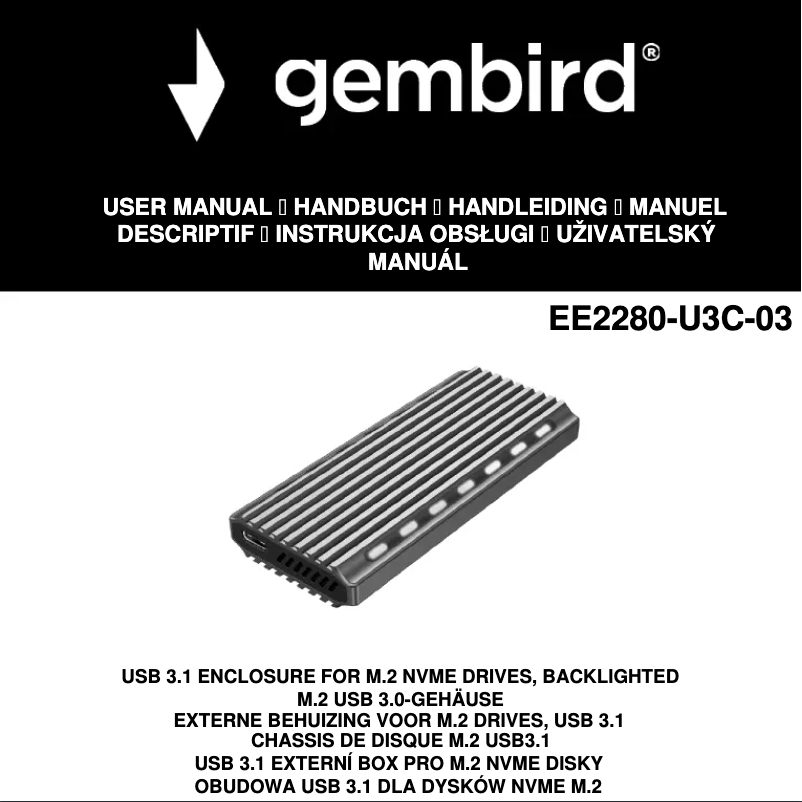 Page n°1 - Manuel utilisateur Gembird EE2280-U3C-03