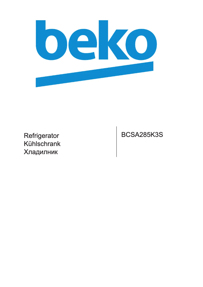 Page 1 de la notice Manuel utilisateur Beko BCSA285K3S