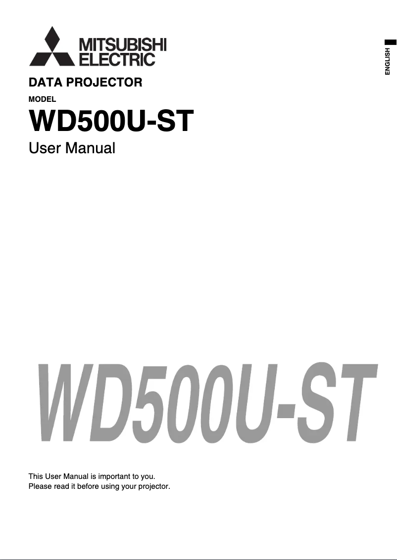 Image de la première page du manuel de l'appareil WD500U-ST DLP