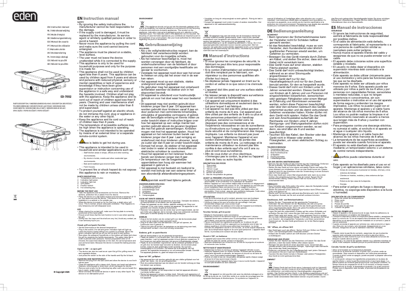 Page 1 de la notice Manuel utilisateur Eden ED-7002