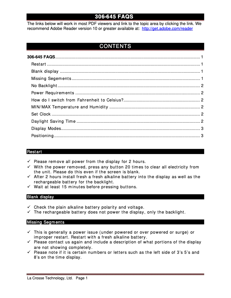 Image de la première page du manuel de l'appareil 306-645