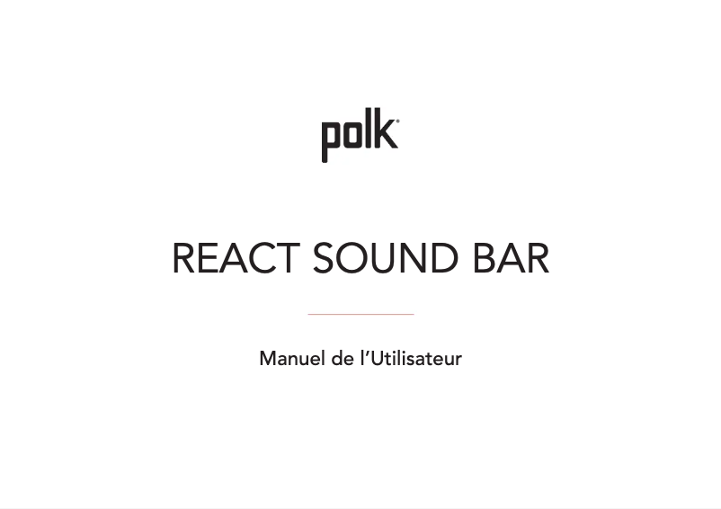 Image de la première page du manuel de l'appareil REACT Sound Bar
