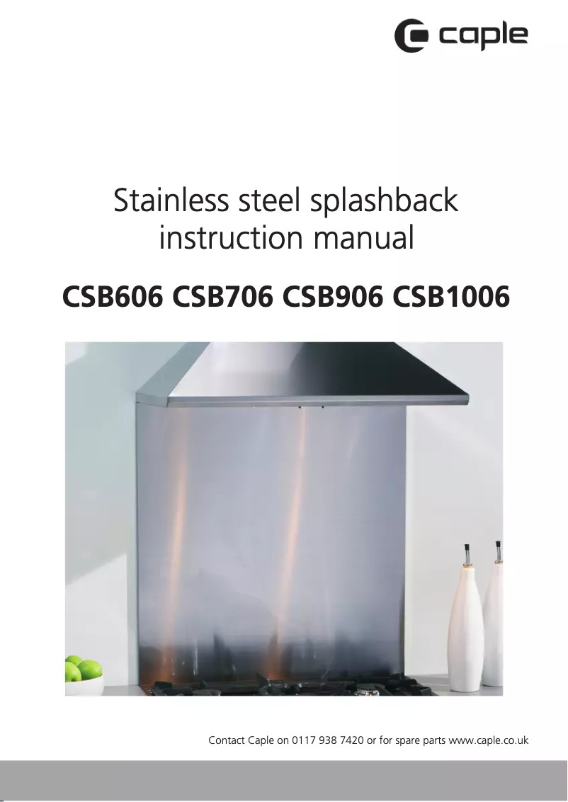 Page n°1 - Guide d'installation Caple CSB606