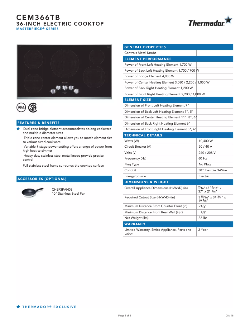 Image de la première page du manuel de l'appareil CEM366TB