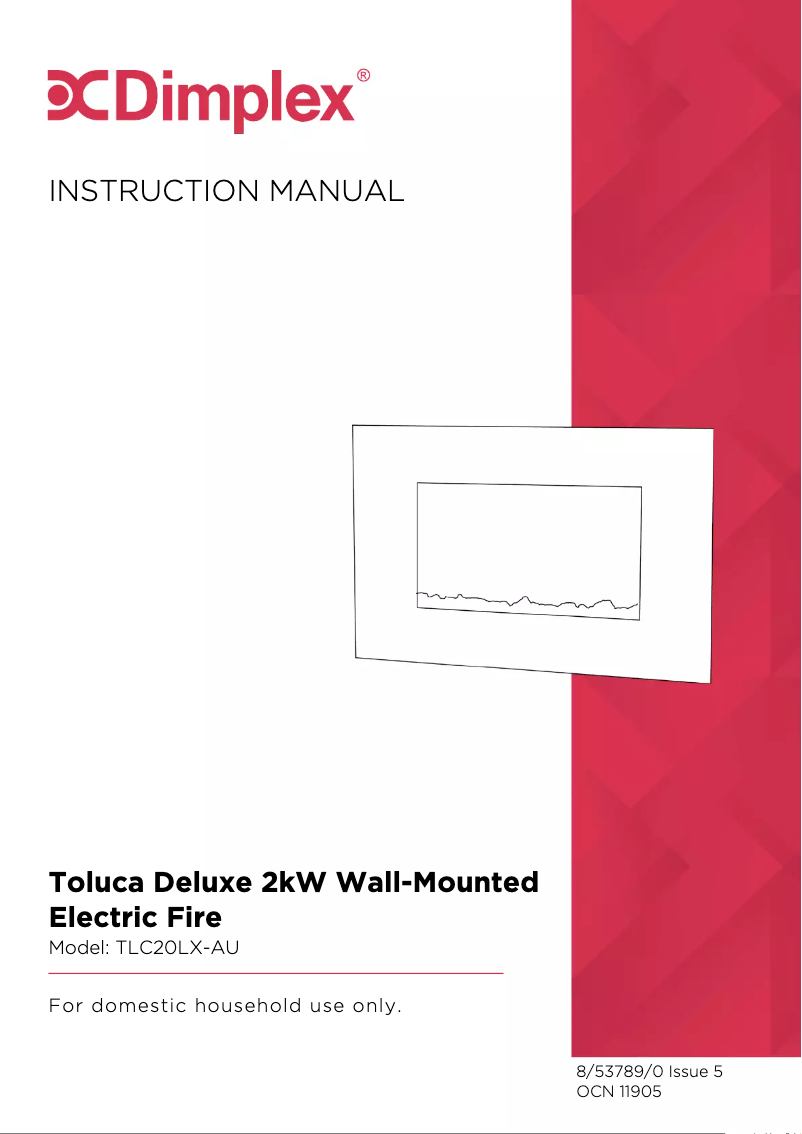 Page 1 de la notice Manuel utilisateur Dimplex Toluca Deluxe TLC20LX-AU