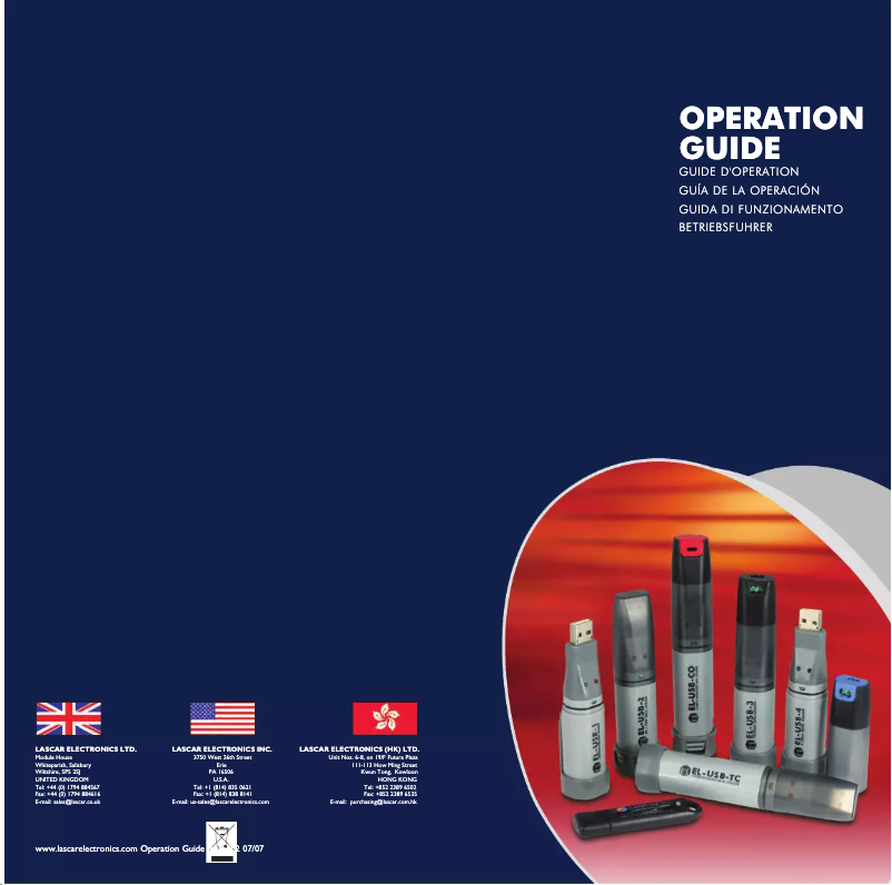 Page 1 de la notice Manuel utilisateur Lascar Electronics EL-USB-4