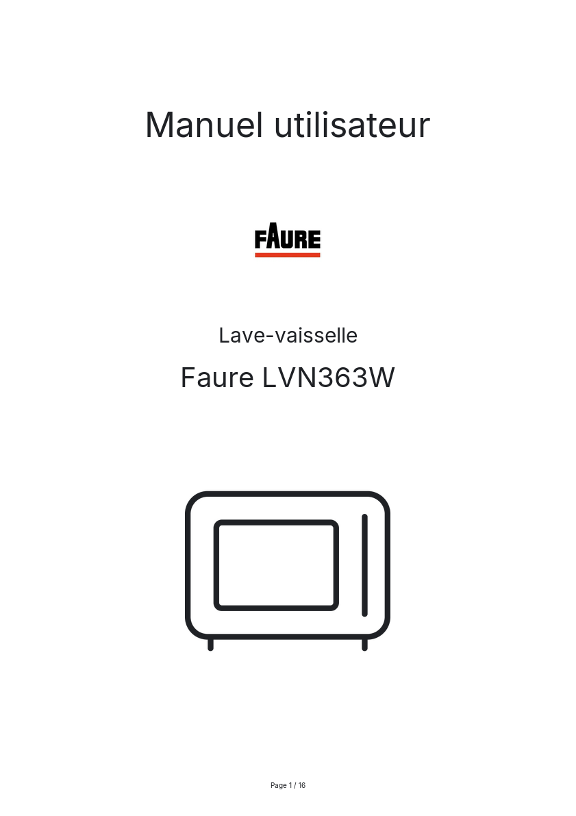 Image de la première page du manuel de l'appareil LVN363W