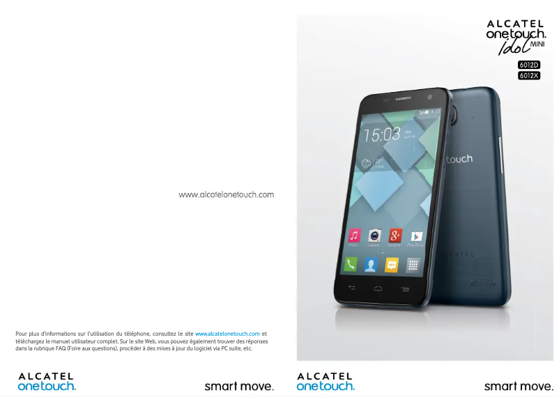 Page 1 de la notice Manuel utilisateur Alcatel One Touch 6012X