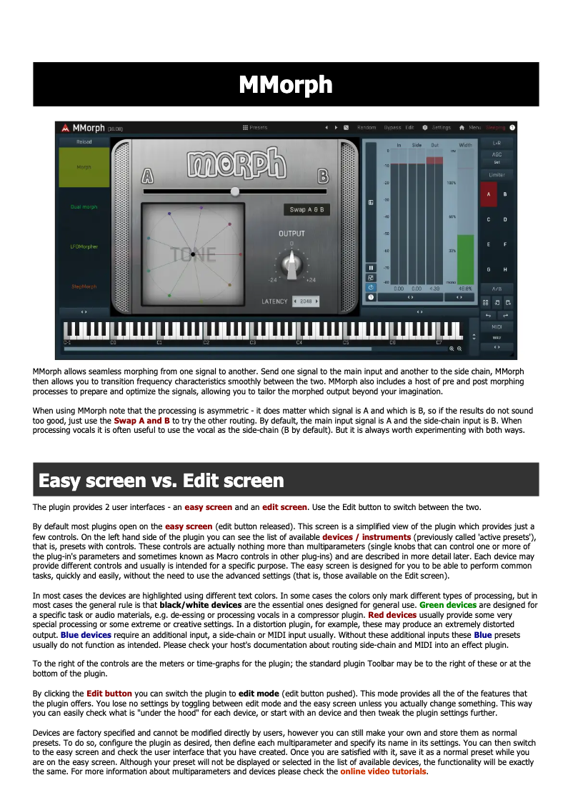 Page n°1 - Manuel utilisateur MeldaProduction MMorph