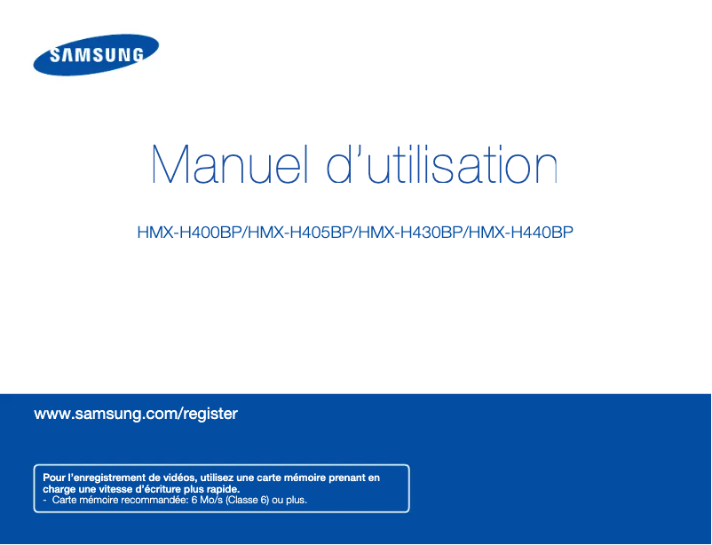Page n°1 - Manuel utilisateur Samsung HMX-H440BP