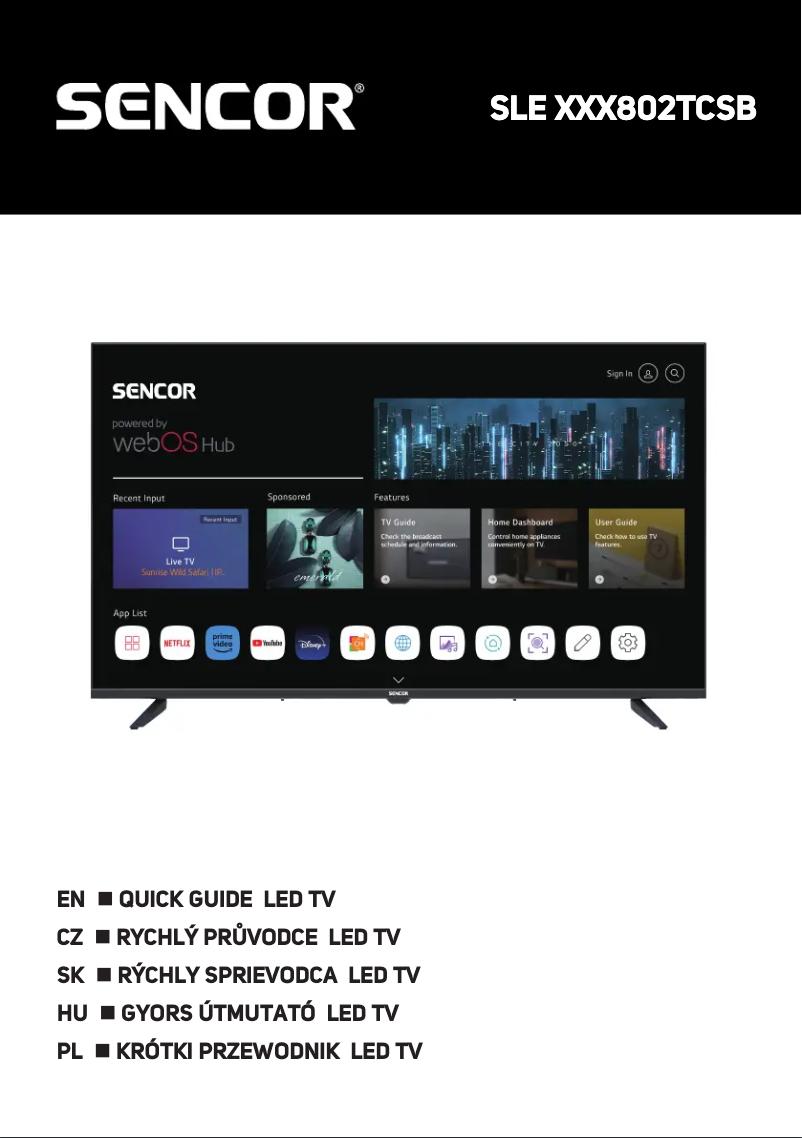 Page 1 de la notice Manuel utilisateur Sencor SLE 43US802TCSB