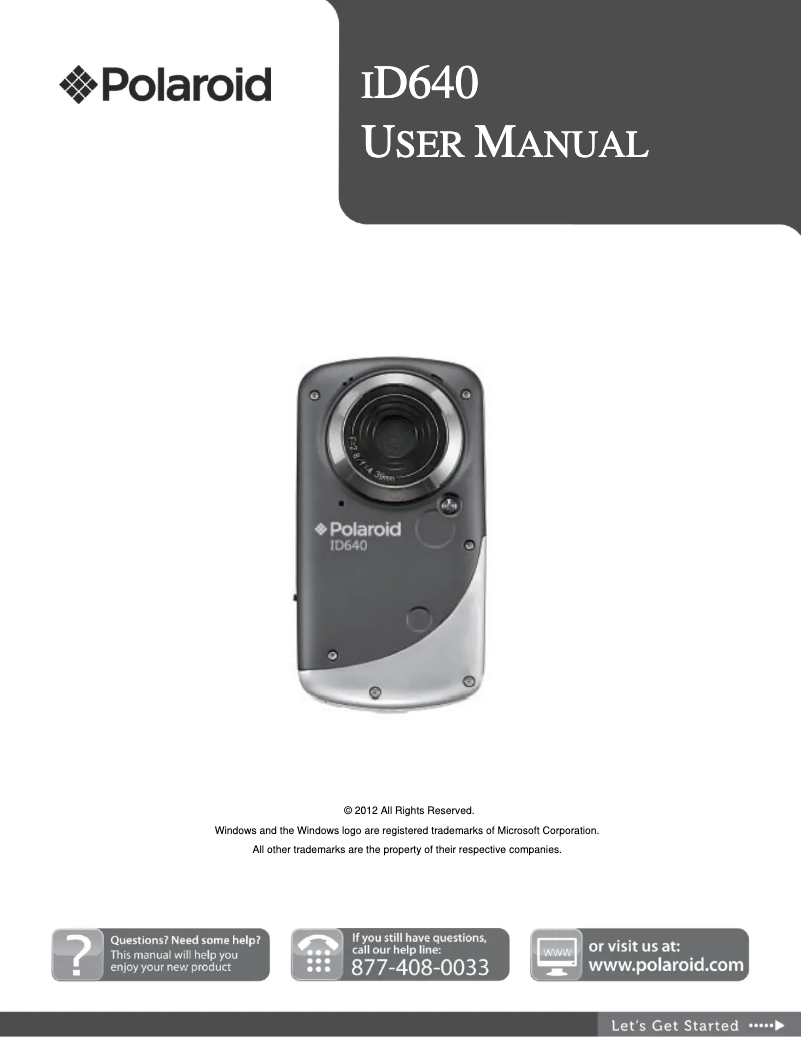 Page n°1 - Manuel utilisateur Polaroid iD640