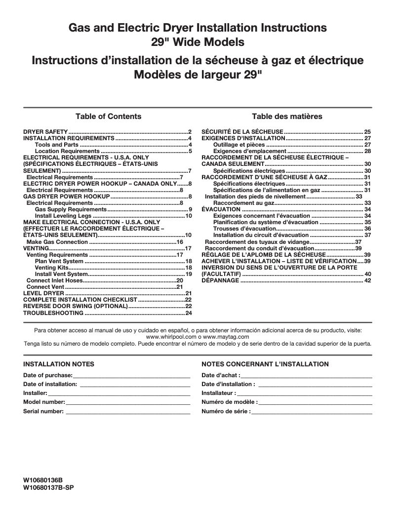 Page n°1 - Manuel utilisateur Whirlpool Cabrio WGD7300DW