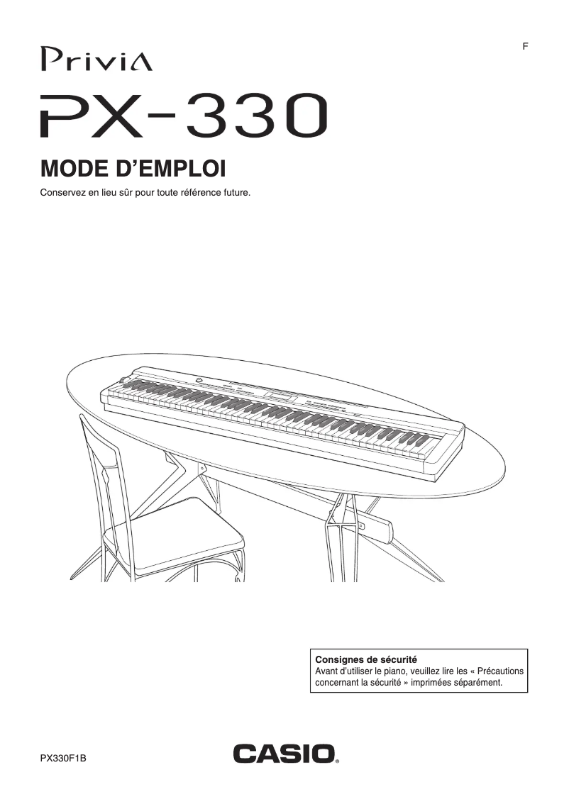 Page 1 de la notice Manuel utilisateur Casio Privia PX-330