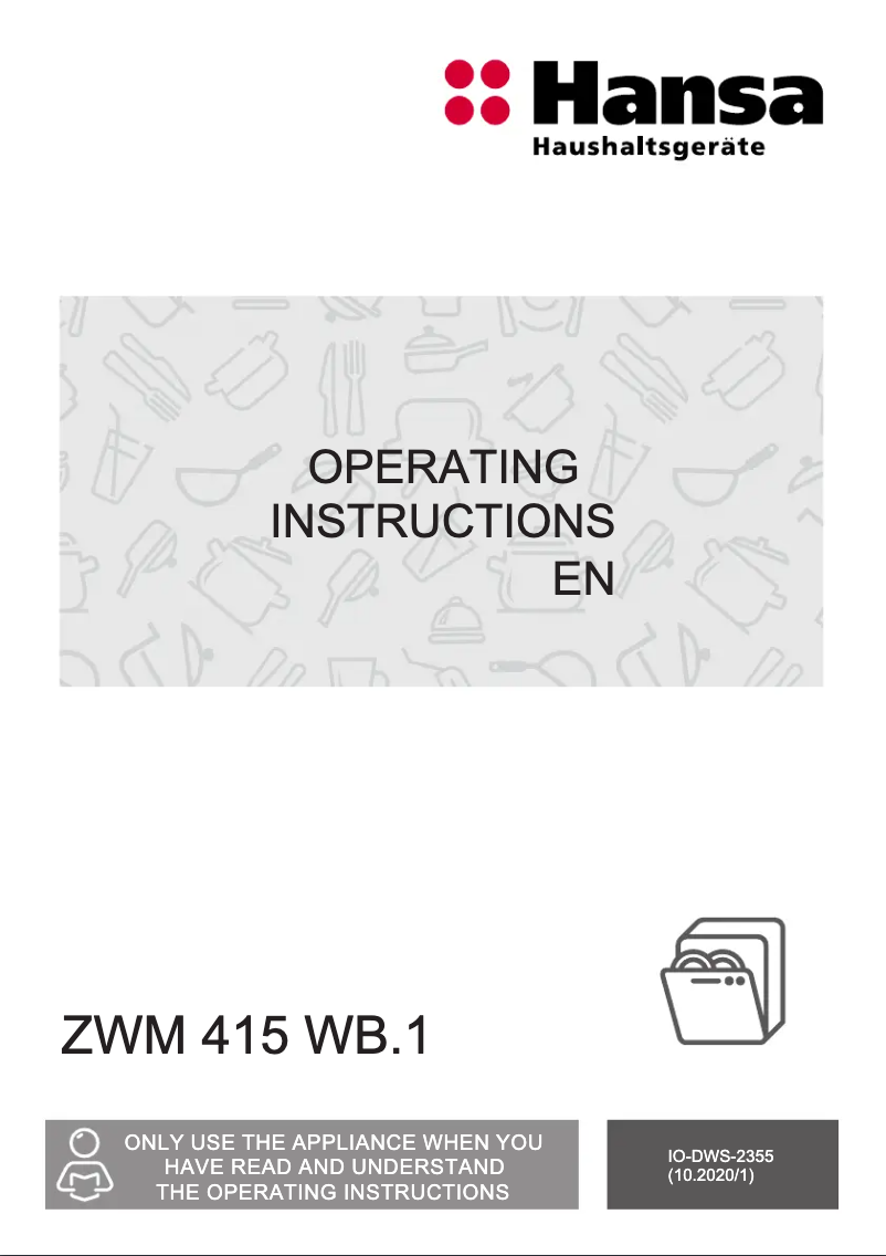 Page n°1 - Manuel utilisateur Hansa ZWM 415 WB.1