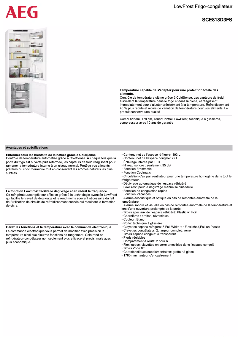 Página 1 del manual Ficha técnica AEG SCE818D3FS