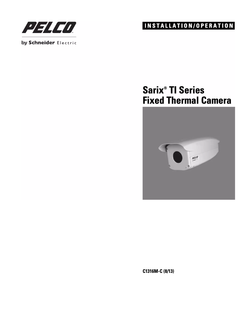 Image de la première page du manuel de l'appareil Sarix TI3100-X