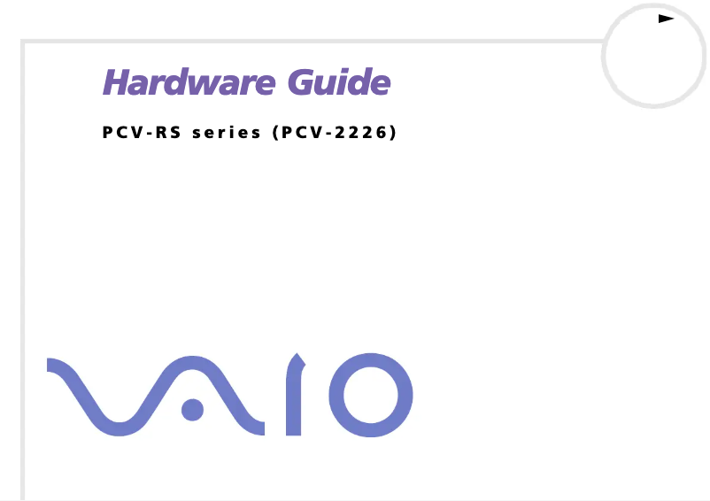 Page 1 de la notice Manuel utilisateur Sony Vaio PCV-RSM22