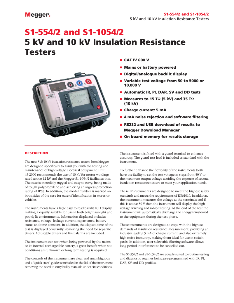 Image de la première page du manuel de l'appareil S1-554/2