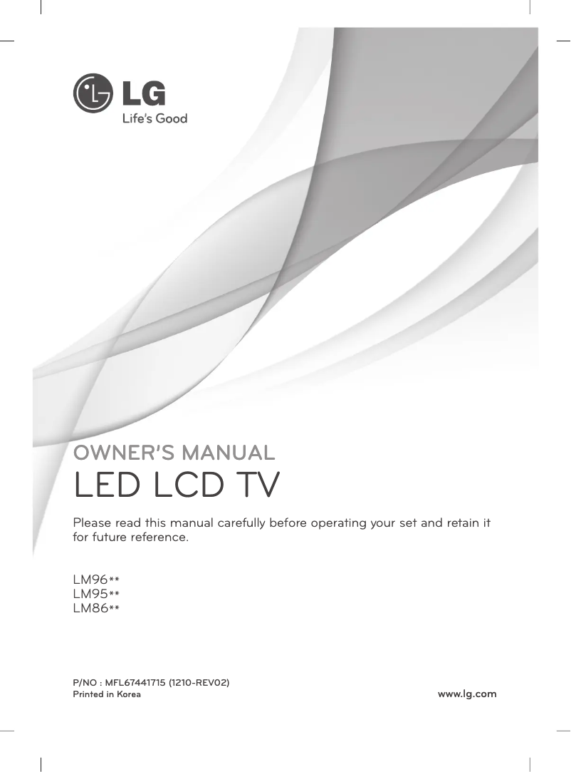 Page 1 de la notice Manuel utilisateur LG 47LM860W