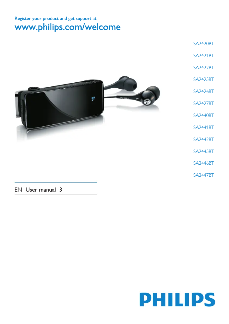 Page n°1 - Manuel utilisateur Philips GoGear SA2420BT