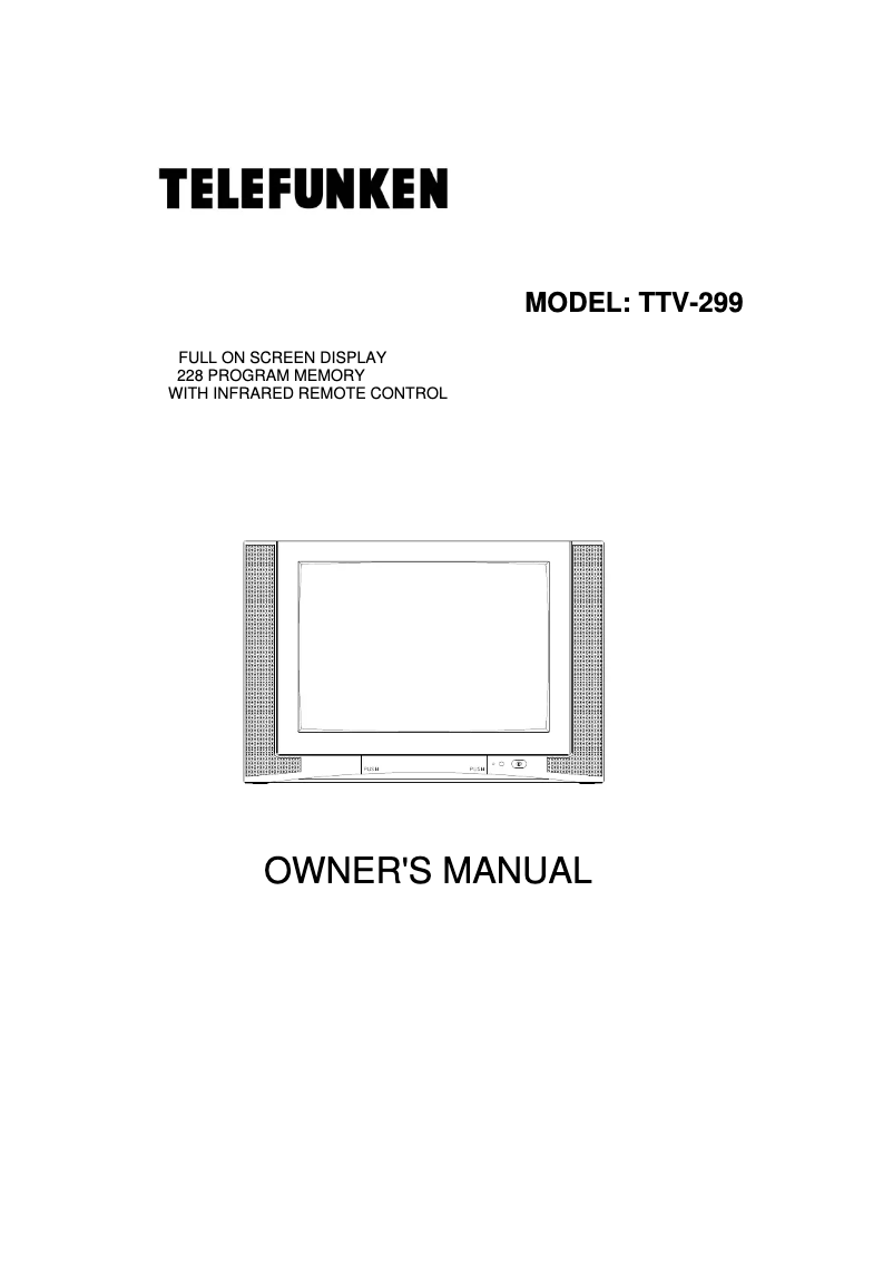 Page 1 de la notice Manuel utilisateur Telefunken TTV-299