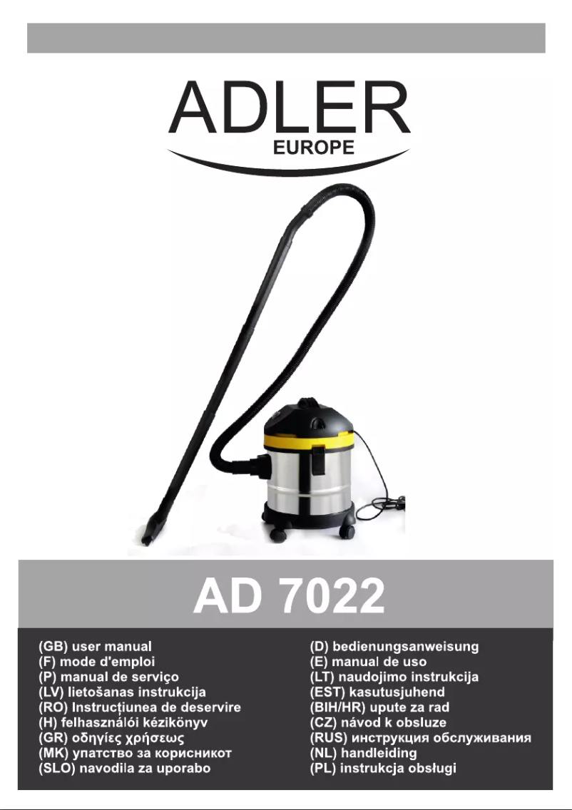 Page n°1 - Manuel utilisateur Adler AD 7022
