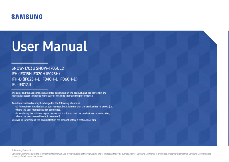 Image de la première page du manuel de l'appareil LH025IFHSAS/ZA